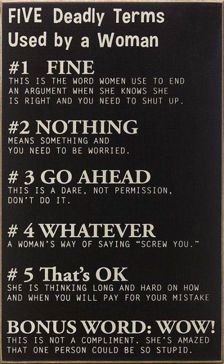 Fine when says a woman 5 Things
