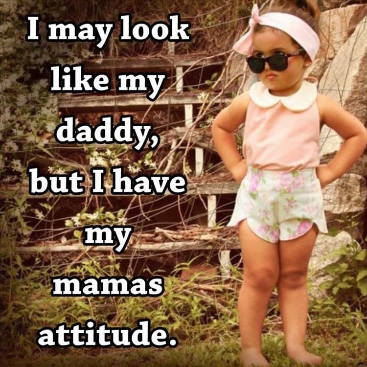 I MAY LOOK LIKE MY DADDY, BUT I HAVE MY MAMAS ATTITUDE. ProudMummy