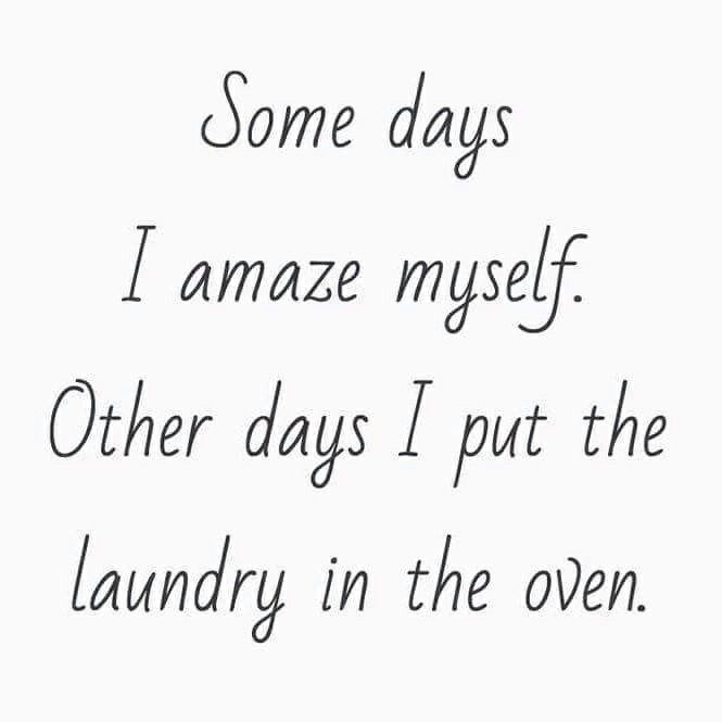SOME DAYS I AMAZE MYSELF. OTHER DAYS I PUT THE LAUNDRY IN TH ...