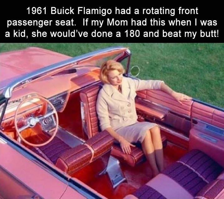 1961 buick flamigo had a rotating front passenger seat. 